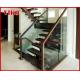 Straight Stringer Staircase VK07S Tempered Glass, 304 Stainless steel glass stainoff,stainless steel handrail