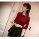 Korean new arriving Spring women's boat neck sweater thin sweater pullover sweater