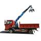 new design good price dump truck with 5 tons crane with gripping apparatus for sale, cargo truck with folded crane boom