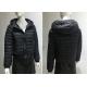 Warm Short Quilted Bomber Jacket Black Polyester Lightweight Jacket Cotton Wadded Outwear