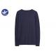Vertical Pattern Mens Knitted Jumpers , Navy Blue Cable Knit Sweater Mens