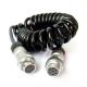 Retractable Spiral Electrical Cord With 7 Pin Female Plug For Trailer Rear View