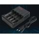 Torch Lamp 4 Bay 18650 Battery Charger With Short Circuit Protector Black Color