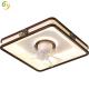 Silent Wood Color Full Spectrum Integrated Fan Chandelier 360 Degree Shaking Head
