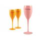 Yellow Pink Veuve Clicquot Plastic Champagne Flutes Glass Recyclable 