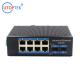 8port 10/100/1000Base-T to 2x1000M-Fx industrial Unmanaged SFP Ethernet switch DIN Rail