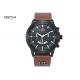 Analog Display Men's Quartz Watch Chronograph Date Leather Band Wristwatch M573