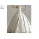Cream luxury Unique Ball Gown Wedding Dresses Satin Long Tail Big Pleats