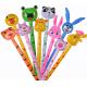 Cartoon Animal Inflatable Long Hammer No wounding weapon Stick Children Toys , cheering animal stick s,6P Pthalates free