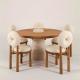 Oak Wooden Cashmere Dining Chairs Lamb Velvet For Modern Office