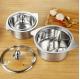 New Design Silver Kitchen Small Stock Pot Stainless Steel Shabu Shabu Induction Hot Pot With SS Double Ear Handles