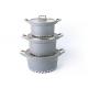 Grey 4.0mm Bottom Deep Fry Pan 34cm Ceramic Soup Pot