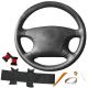 DIY Genuine Leather Black Hand Sewing Steering Wheel Cover For Toyota Avalon Camry Highlander 2001 2002 2003 2004