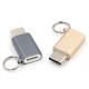 Grey Usb C To Usb Adapter , OCC Laptop Charger Type C Converter With Keychain