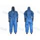 Dark Blue SF Microporous Disposable Protective Coveralls Hooded With Elastic