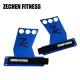 Blue carbon fibler Leather 3 holes crossfit Hand Grips Gloves for pull ups, muscle ups