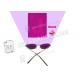 Metal Side Plastic Purple Perspective Glasses For Invisible Marked Cards