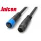 Jnicon M12 IP68 Waterproof Power Cable Connector Bayonet 2 Pin Black Blue Color