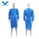 SMS Disposable Non-Woven Fabric Blue Isolation Gown with Soft Material M/L/XL Size