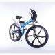 48V 10AH 350W Portable Electric Bike , Blue 26 Inch Electric Folding Bike