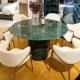 pandora marble real stone SS round dining table Qiancheng Furniture Collection Luxury furniture