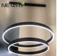 LED Round Suspended Lamp Architectural Lighting Pendant Luminaire customized latest design ring shape LED chandelier