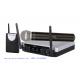 LS-7350  UHF Dual channel  wireless microphone system with plastic box / shure style hot sell