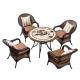 Brown Aluminum Poly Rattan Non Toxic Outdoor Table Chairs