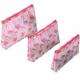 Frosted PVC Cosmetic Bag , triangle makeup bag Printing Red Cartoon Pattern