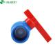 Flexible Ball Valve Red Handle Blue Body Professional Support 1/2 to 4 Compact PVC