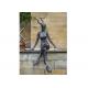 Modern Outdoor Decorative Stainless Steel Wire Woman Sculpture