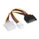 12inch SATA 15pin Male to 4pin Molex and 4pin Power Cable