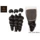 Elegant 8inch 100g Loose Wave Bundles And Closure , 10a Bundles With Frontal