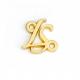 Garment Customized Size Letters Gold Metal Logo Plate Sewing Metal Clothes Label Tag with Two Holes