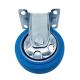 Blue TPR Thermoplastic  Tread Rigid Stainless Caster Wheels 3 Inch 75mm