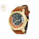 Analog Display Type Leather Strap Quartz Watch with Customized Logo