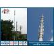 Powder coated Steel Tubular Pole , Wi-fi Monopole Tower with Inner Climbing Ladder