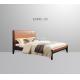 Designer Furniture Simple Design Leather Headboard Wooden King Size Bed