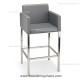 Fixed Counter 98CM 52CM metal Grey Faux Leather Bar Stools