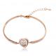 Stainless Steel Glass Heart Shape Rose Floating Charm Living Lockets Chain Bracelet GLB021