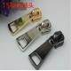 Factory price customized size zinc alloy light gold No.15 metal zipper slider with puller