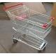Grocery Shopping Trolley Wire Basket Cart Zinc Coated Elevator Wheels With Seat