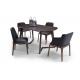 Restaurant reception Leather Seating chair with Ash solid wood Table