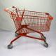 Large Capacity 180L Steel Shopping Cart European Style Red Custom Shopping Trolley Cart