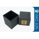Matt Black Promotional Cosmetic Paper Boxes With Golden Hot Stamping