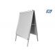 Round Corner Floor Standing Display Stands Silver Smooth Profile Poster Clip Holder