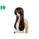 Adult 22 Inch Black Long Synthetic Wigs / Natural Hairline Full Lace Wigs