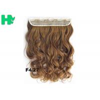 22 Inch Gold Clip In Synthetic Curly Hair Extensions With Body Wave