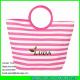 LUDA striped paper straw fabric handbags fashion women straw hobo shopping bag