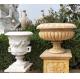 Outdoor Marble planter stone carved flowerpot sculpture,garden stone garden statues supplier